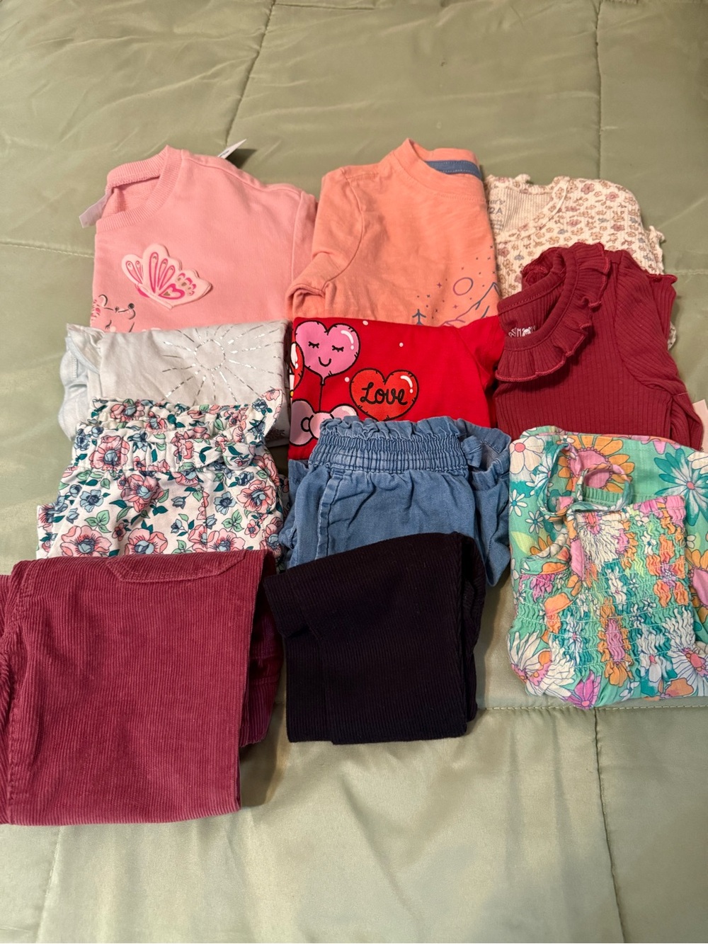 Girls Mix & Match Clothing Bundle - Pink, Coral, Red, Floral